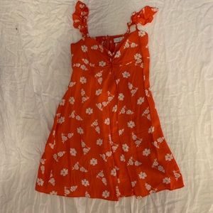 Flynn Skye Orange Floral Mini Dress